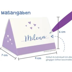 Geschenkbox zum Befüllen - Gastgeschenk - auch als Tischkarte nutzbar - flieder-weiß