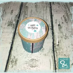 Geschenk/Dekobecher "Happy Birthday", petrol