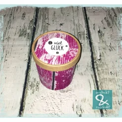 Geschenk/Dekobecher "viel Glück", beere