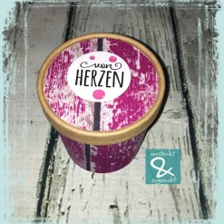 Geschenk/Dekobecher "von Herzen", beere