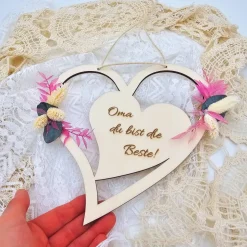 Geschenke von Enkelkindern | Oma ist die Beste | Opa ist der Beste | Holzschild mit Spruch | Geschenke für Großeltern |