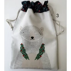 Geschenkebeutel Nr. 1-4 aus Baumwolle Patchworkstoff – Weihnachtsmotive, gefüttert, 20x30cm, Handmade