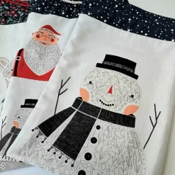 Geschenkebeutel Nr. 1-4 aus Baumwolle Patchworkstoff – Weihnachtsmotive, gefüttert, 20x30cm, Handmade