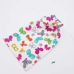 Geschenkebeutel Schmetterlinge Frühling – Stoffbeutel, 16x26 cm, wiederverwendbar, Baumwolle