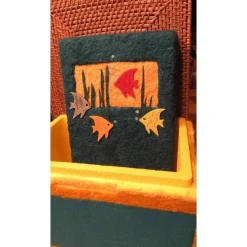 Geschenkebox " Fische ", befilzte Polystyrolschachtel