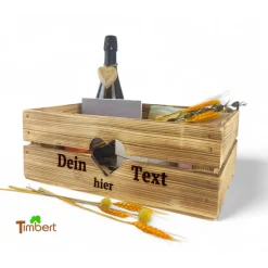 GESCHENKEKISTE mit ausgeschnittenem MOTIV und WUNSCHDATEN Geschenkbox zum Geburtstag Weihnachten Hochzeit Holzkiste Holz