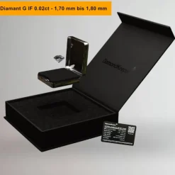 Geschenke-Set | lupenreiner natürlicher Diamant 0.02ct 1,60 - 1,70 mm | Feines Weiss