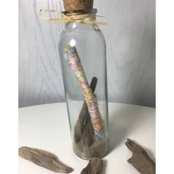 Geschenkidee Urlaub im Glas, Sand, Muscheln, Landkarte, Treibholz, Kieselsteine