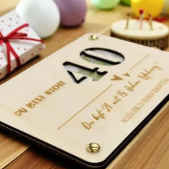 Geschenkkarten Holz „40. Geburtstag