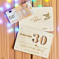 Geschenkkarten Holz „30. Geburtstag