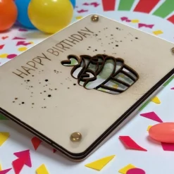Geschenkkarten Holz „Cupcake Geburtstag