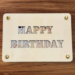 Geschenkkarten Holz „Happy Birthday