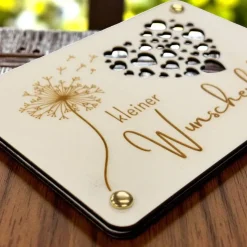 Geschenkkarten Holz „kleiner Wunscherfüller" Nr. 01