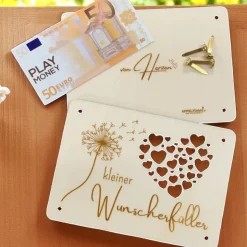 Geschenkkarten Holz „kleiner Wunscherfüller