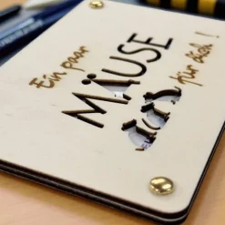 Geschenkkarten Holz „Mäuse" Nr. 05