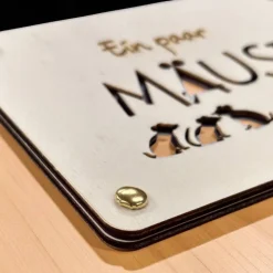 Geschenkkarten Holz „Mäuse