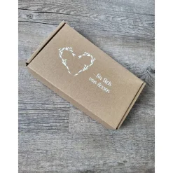 Geschenkkarton * Lieblingsmensch *aubergine Kerze * Du&Ich zuhause * Haus * Herz * Kerzenhalter