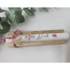 Geschenkkerzen - Stabkerze mit Spruch -Für Dich- Dekoriert mit Holz - Freundinnengeschenk
