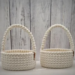 Geschenkkorb mit Henkel und Holzboden – in 3 Größen, ideal als Blumenkorb zur Hochzeit oder Deko