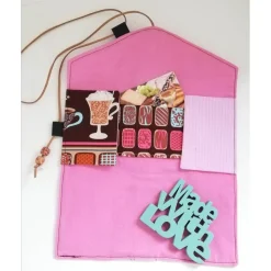 Geschenkkuvert Gutscheinkuvert Stoffkuvert Stoffumschlag Kaffee Tee Upcycling