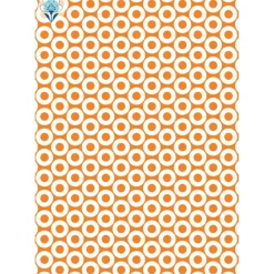 Geschenkpapier Donuts, 10 Papierbogen mit weißen Ringen auf Orange