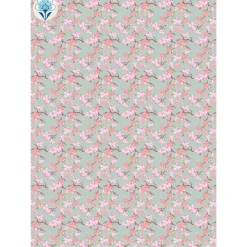 Geschenkpapier Frühling, 10 Papierbogen mit Kirschblüten in Rosa-Farbtönen