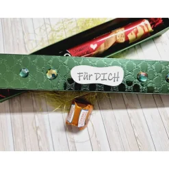 Geschenkschachtel für Schokoriegel – Handgemachte grüne Geschenkverpackung