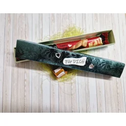 Geschenkschachtel für Schokoriegel – Handgemachte grüne Geschenkverpackung