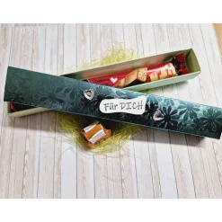 Geschenkschachtel für Schokoriegel – Handgemachte grüne Geschenkverpackung