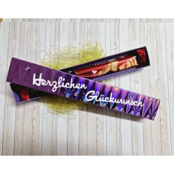 Geschenkschachtel für Schokoriegel – Handgemachte lila Geschenkverpackung