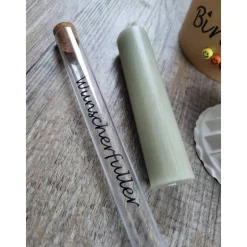 Geschenk-Set / Happy Birthday / im Becher / Kerzenhalter / Kerze / Reagenzglas / Smileyperlen