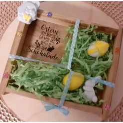 Geschenkset | Holz | Mitbringsel | Geschenkidee | Geschenk | Ostern | Osterhase | Frühling
