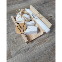 GeschenkSet *  JA * Herz * Holzverpackung * Kerzenhalter * Kerze * Hand in Hand ein Leben lang * Trockenblumen