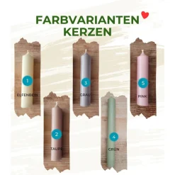 Geschenkset 1. Schultag, Einschieber mit Kerzenhalter, personalisiert & Wunschkerze in verschiedenen Farben, Schulanfang