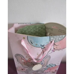 Geschenkset Baby zur Geburt - Babydecke grün