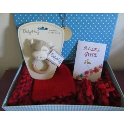 Geschenkset Baby zur Geburt - Babydecke mit Mütze und Schühchen