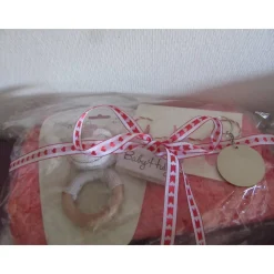 Geschenkset Baby zur Geburt - Babydecke orange