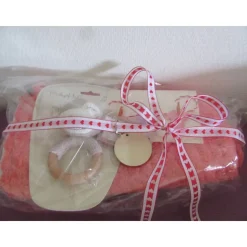 Geschenkset Baby zur Geburt - Babydecke orange
