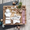 Geschenkset "Engelslicht" in einer Holzbox ~ Stabkerze mit Kerzenständer ~ Deko Engel