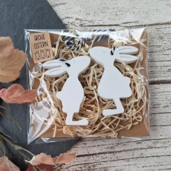 Geschenk-Set "Frohe Ostern" ~ Ostern in der Tüte ~ Geschenktüte Osterhase ~ Mitbringsel Anhänger