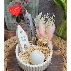 Geschenkset Geburtstag,Mitbringsel,Geschenkidee Geburtstag,Kerzenständer,Kerze mit Spruch,Muttertag,Geschenk Kollegen