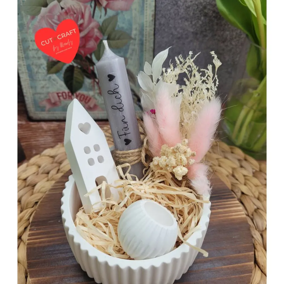 Geschenkset Geburtstag,Mitbringsel,Geschenkidee Geburtstag,Kerzenständer,Kerze mit Spruch,Muttertag,Geschenk Kollegen