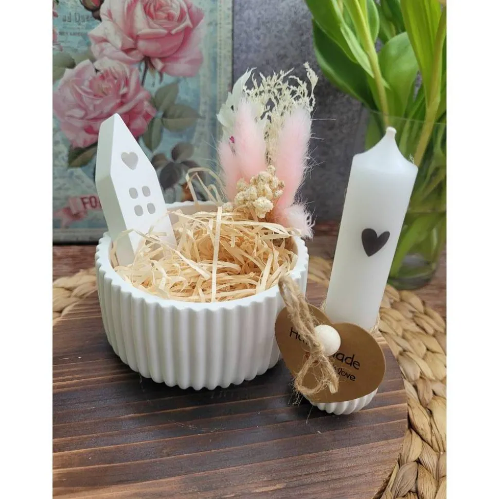 Geschenkset Geburtstag,Mitbringsel,Geschenkidee Geburtstag,Kerzenständer,Kerze mit Spruch,Muttertag,Geschenk Kollegen