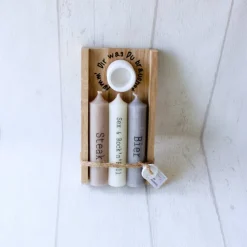 Geschenkset Kerzen mit Kerzenständer – Handgemacht, Personalisierbar & Lustig – Perfekt als Geschenk für Männer