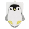 Geschenkset: Kinder Waschhandschuh "Pinguin" aus Bio-Baumwolle + Klar Kinderseife