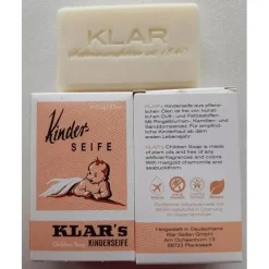 Geschenkset: Kinder Waschhandschuh "Waschbär" aus Bio-Baumwolle + Klar Kinderseife