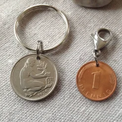 Geschenkset mit Glückspfennig und 50-Pfennig- Münze von 1976