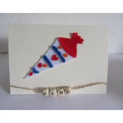 Geschenkset personalisiert - Einschulungskarte mit Schlüsselanhänger