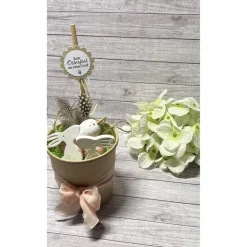 Geschenkset zu Ostern Ostergruß Osterhasen Anhänger Becher Raysin Homedeko Deko Geschenkidee Mitbringsel Handmade