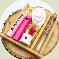 Geschenk-Set "Zur Geburt" für Mädchen | Geburt | Mitbringsel | Kerzenset | Geschenkset | Kerzenbox | Geldgeschen
